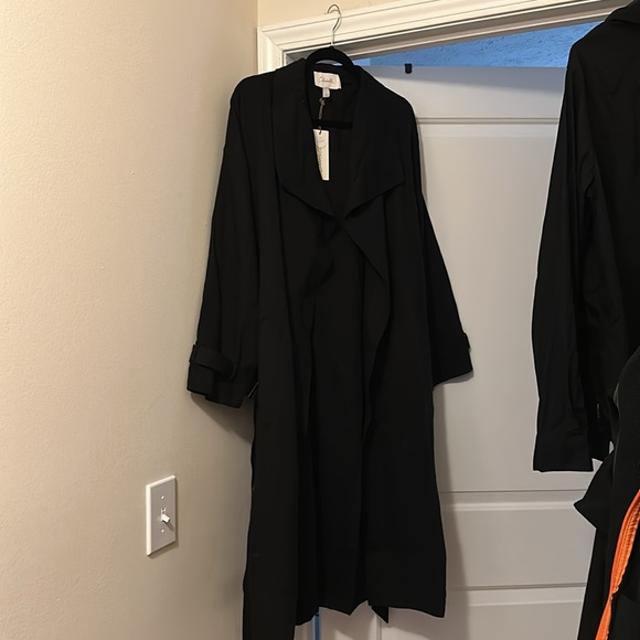 Cleobella Black Coat Lightweight Size L/XL Organic Cotton Jacket NWT - Picture 2 of 7